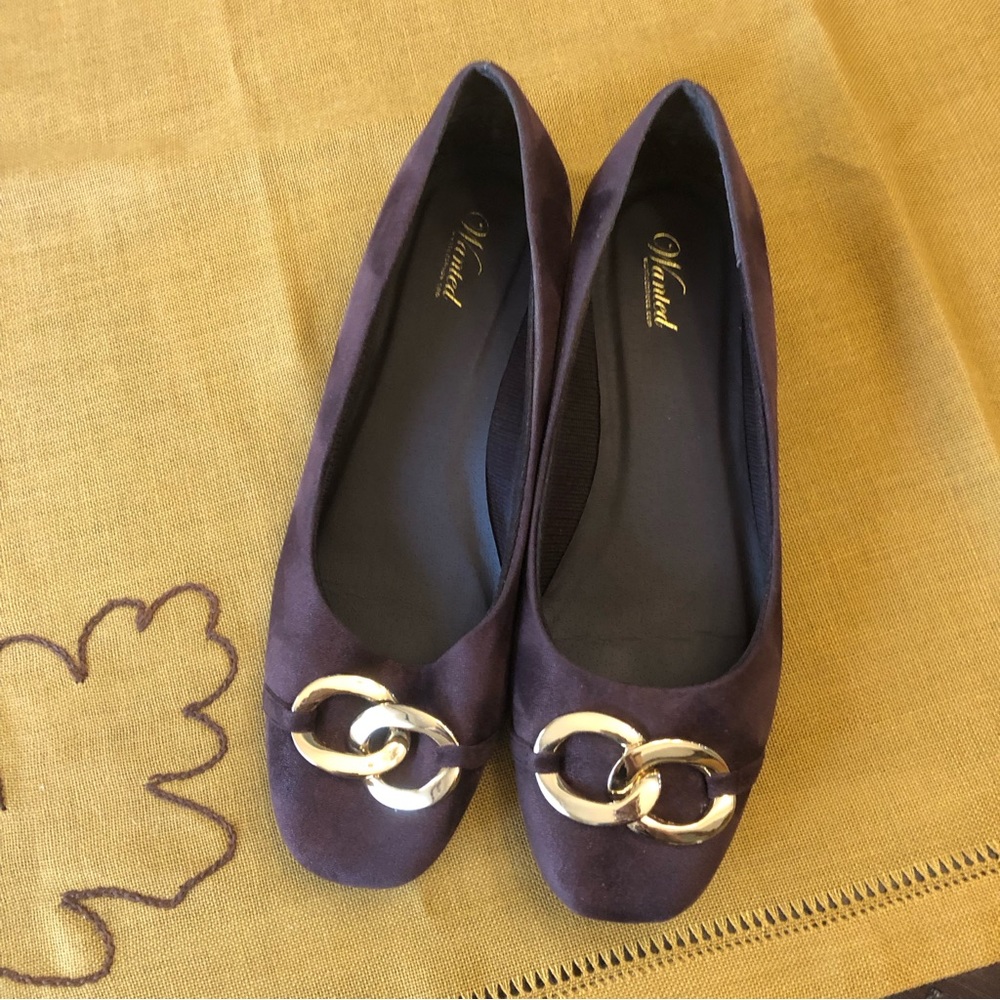 Wanted Brown Gold chain Shoes Ballet Flats with Gold Chain Accent